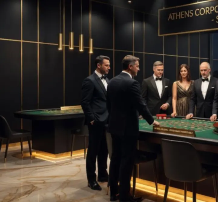 Εταιρικό casino event στην Αθήνα με συναδέλφους γύρω από τραπέζια