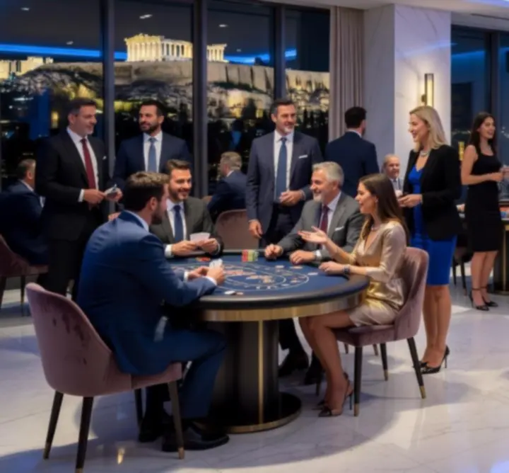 Εταιρική εκδήλωση σε μοντέρνο ελληνικό venue με casino-style ψυχαγωγία