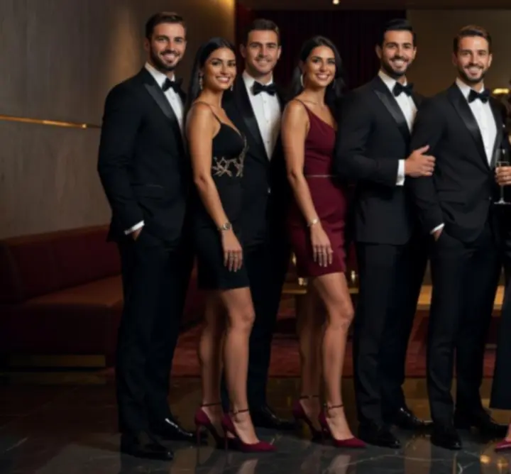 Ομάδα διοργάνωσης της Evening Vibe Club σε πολυτελές event